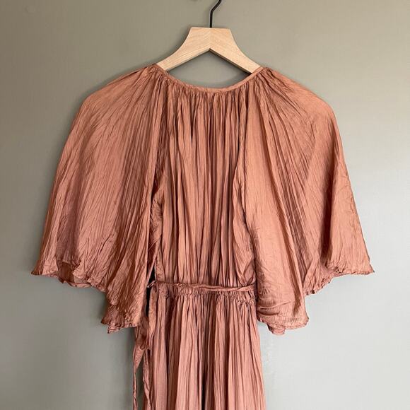 Mes Demoiselles‎ Twinkie Maxi Dress Nude Size 2 Silk Lightweight Flowy Billowy - Picture 13 of 16